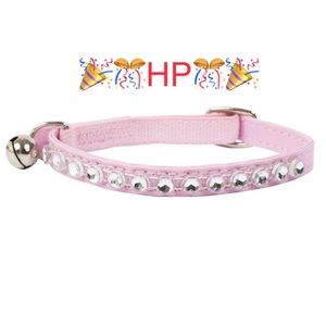 ✅2/$24 🎉🎊2X HP🎊🎉🆕 Vibrant Life Pink Rhinestone Cat Collar with Shiny Bell